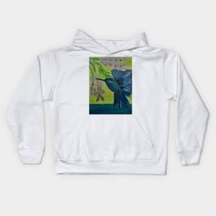 hummingbirds feeding on some nectar on a 12x16inc stretch canvas. Kids Hoodie